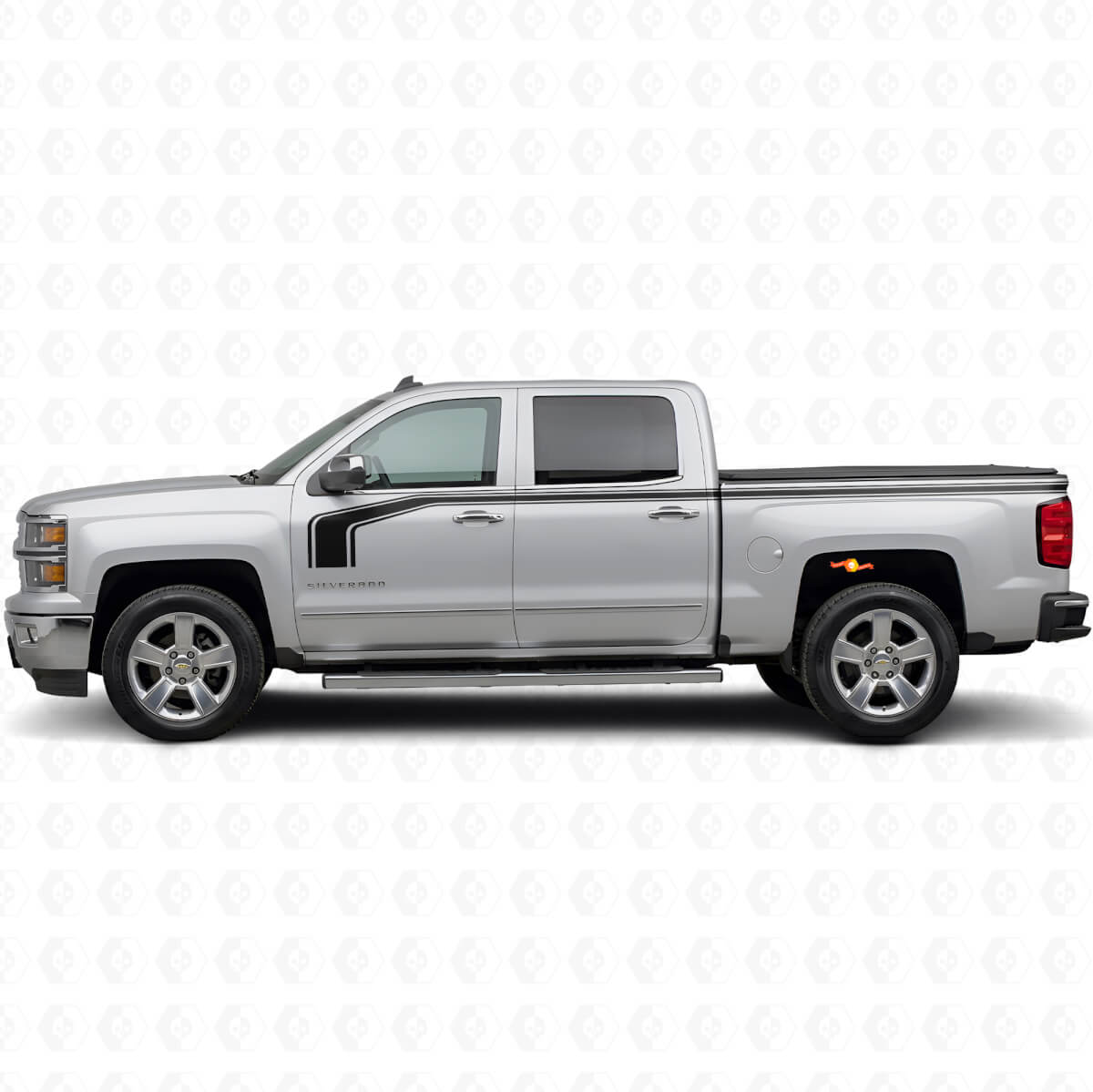 Hockeystick-stijl met omtrek zijkant vinyl decal kit voor Chevy Silverado 1500 2014+