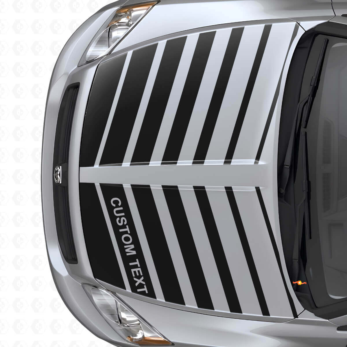 Aangepaste dubbele flitsstrepen motorkap vinyl sticker set voor Dodge Caliber 2007+