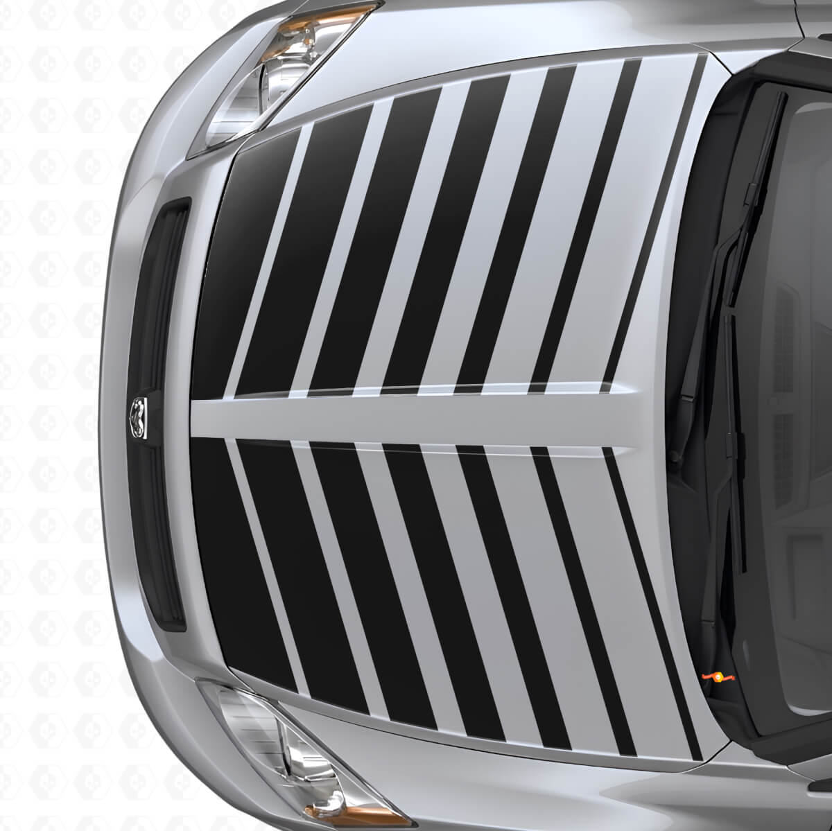 Dubbele flitsstrepen motorkap vinyl decal set voor Dodge Caliber 2007+