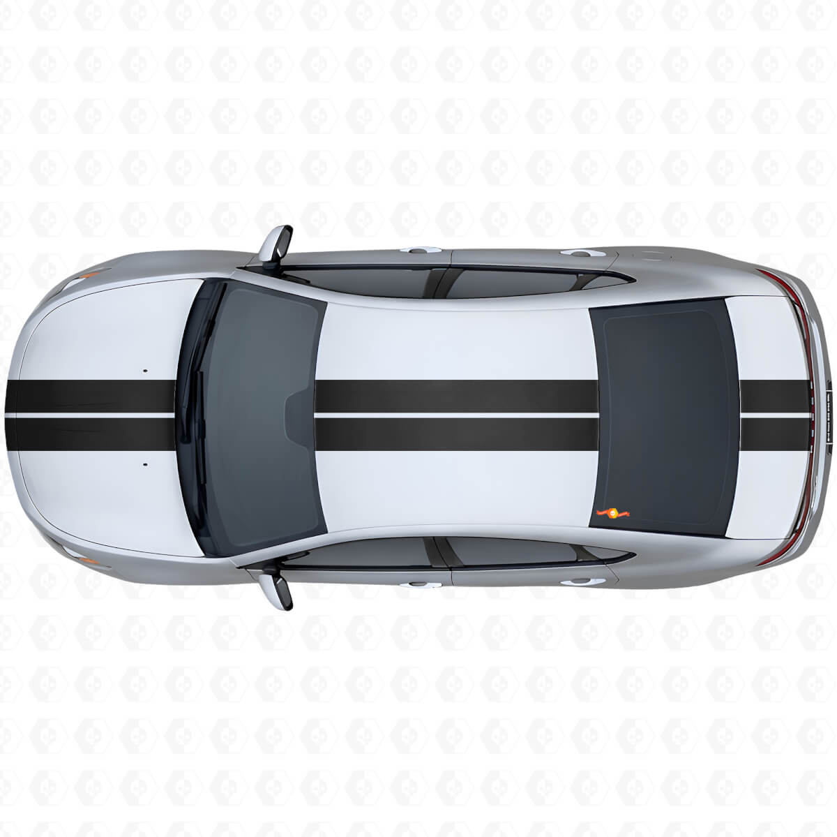 Dubbele Strepen Bovenste Voor- en Achter Vinyl Sticker Kit voor Dodge Dart 2013+