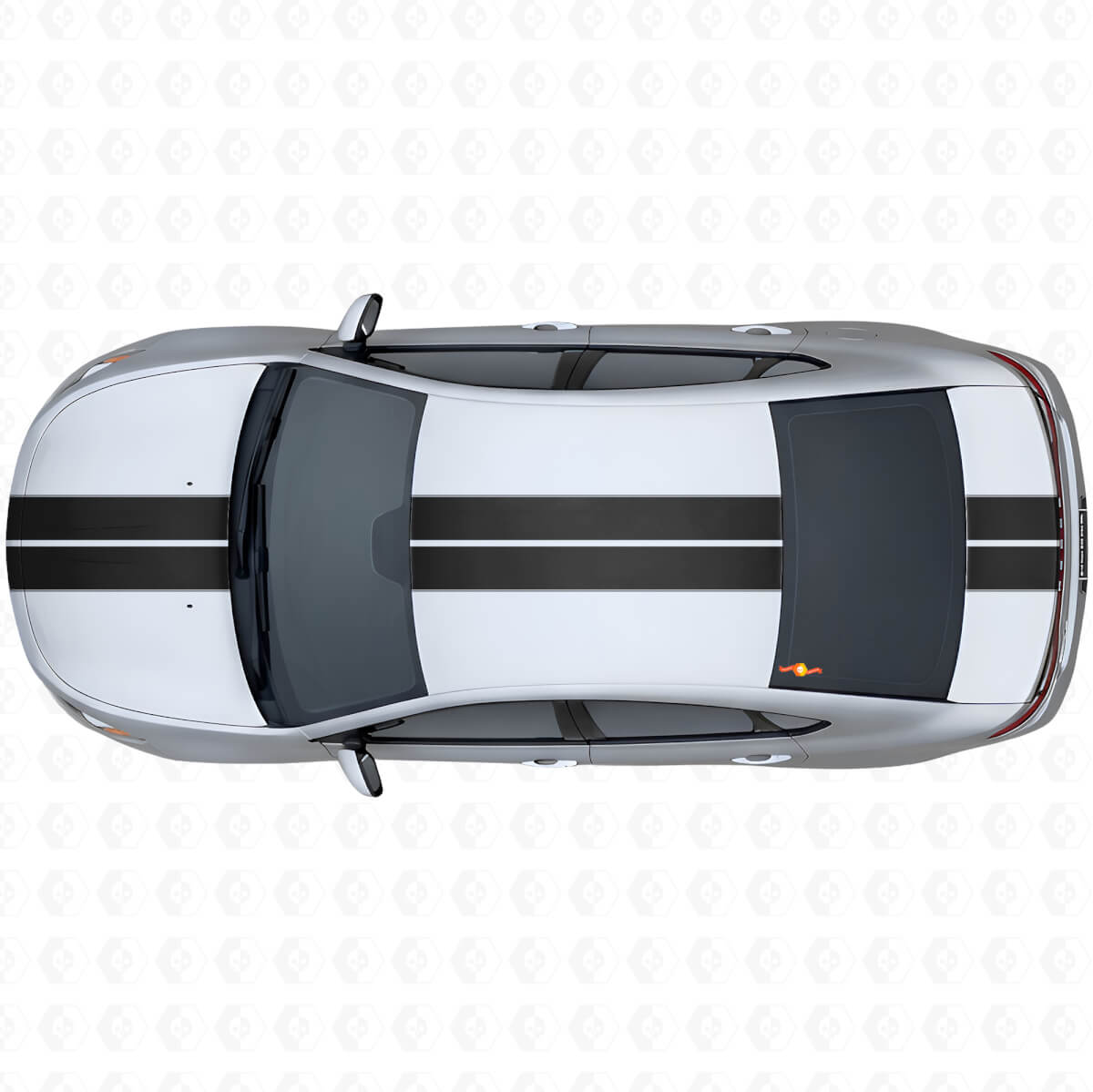 Twin Outline Strepen Front Bovenste Achter Vinyl Decal Kit voor Dodge Dart 2013+
