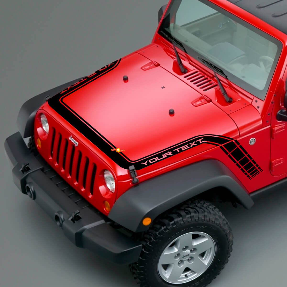 Geblokte motorkap- en spatbordstrepen vinyl decal voor Jeep Wrangler Gladiator