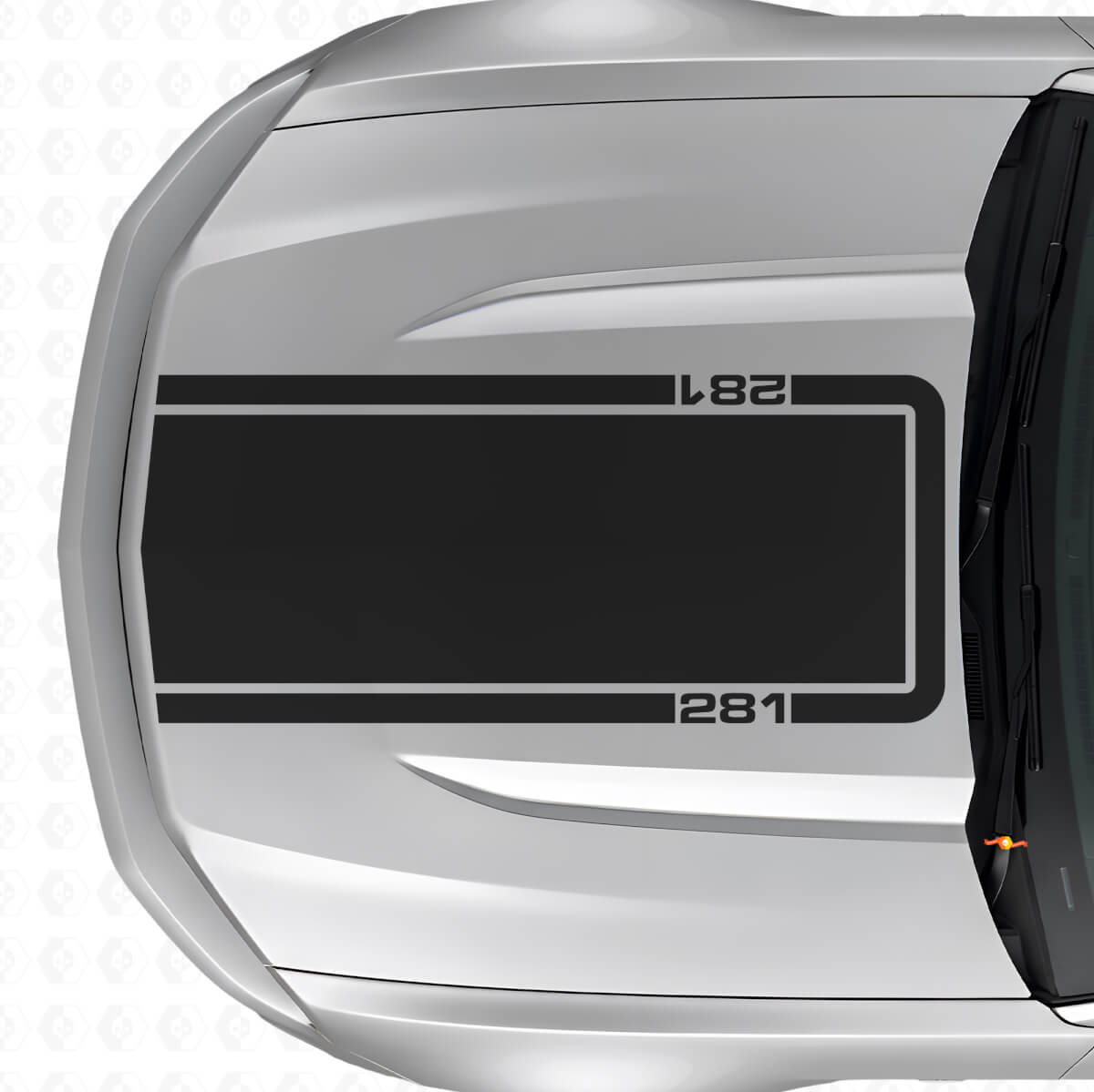 281 Motorkap Omtrekstreep Vinyl Decal voor Musclecar Musclecarmodel Mach 1 2010-20