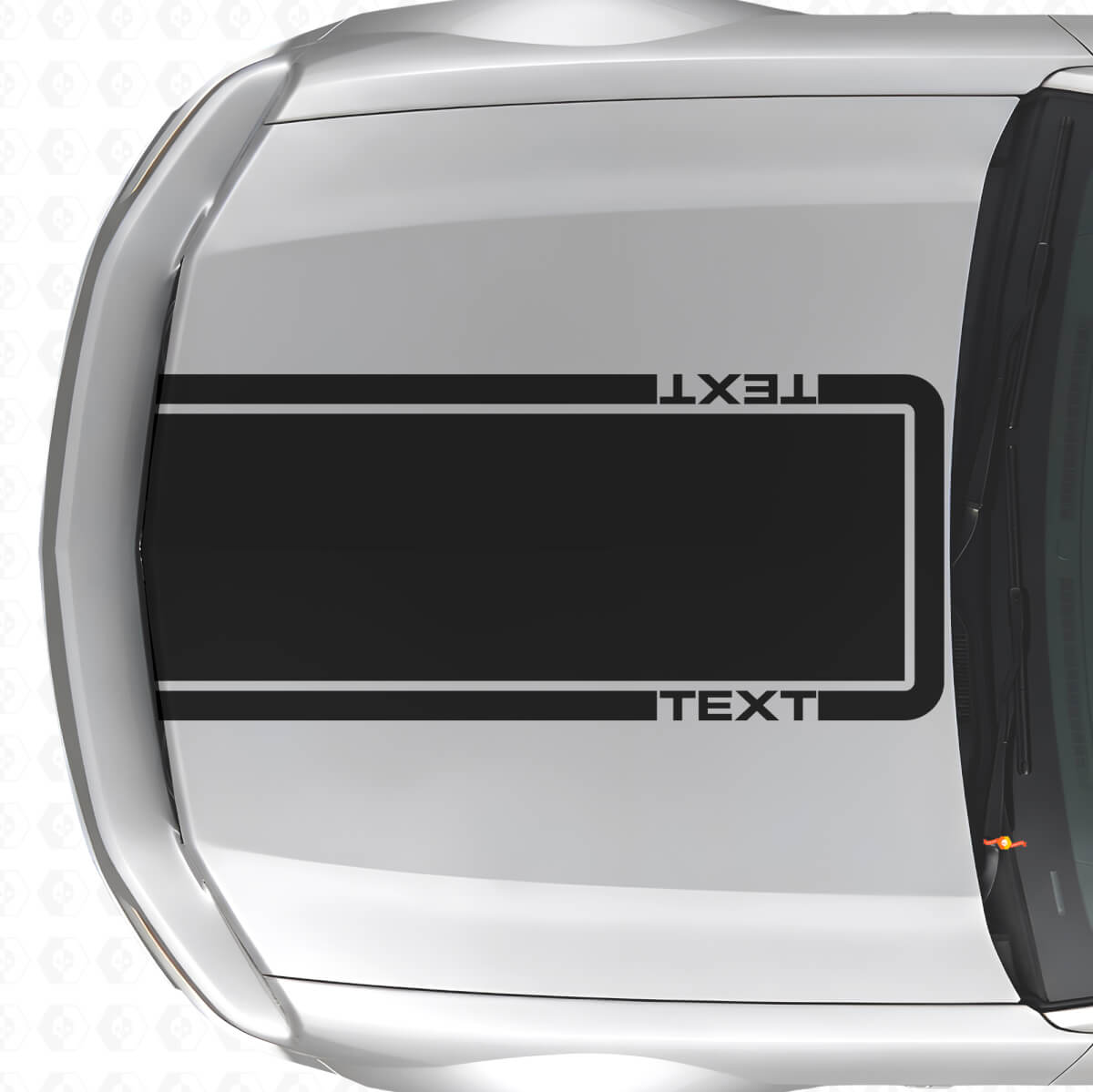Aangepaste Tekst Omrande Streep Motorkap Vinyl Sticker voor Musclecar Musclecarmodel Mach 1 2005-09