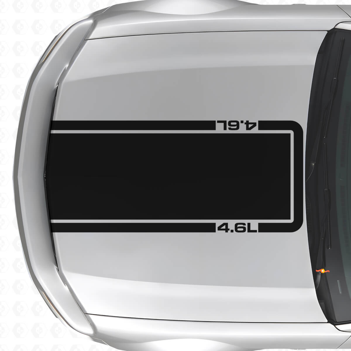 4.6L Motorkap Omrijmingsstreep Vinyl Decal voor Musclecar Musclecarmodel Mach 1 2005-09