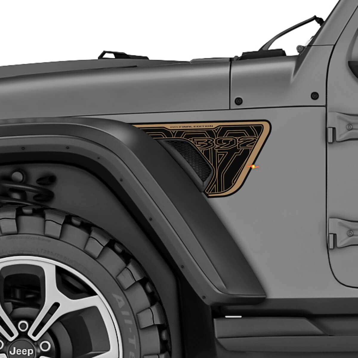 392 Final Edition Ventilatierooster Vinyl Decal Kit voor Jeep Wrangler Rubicon