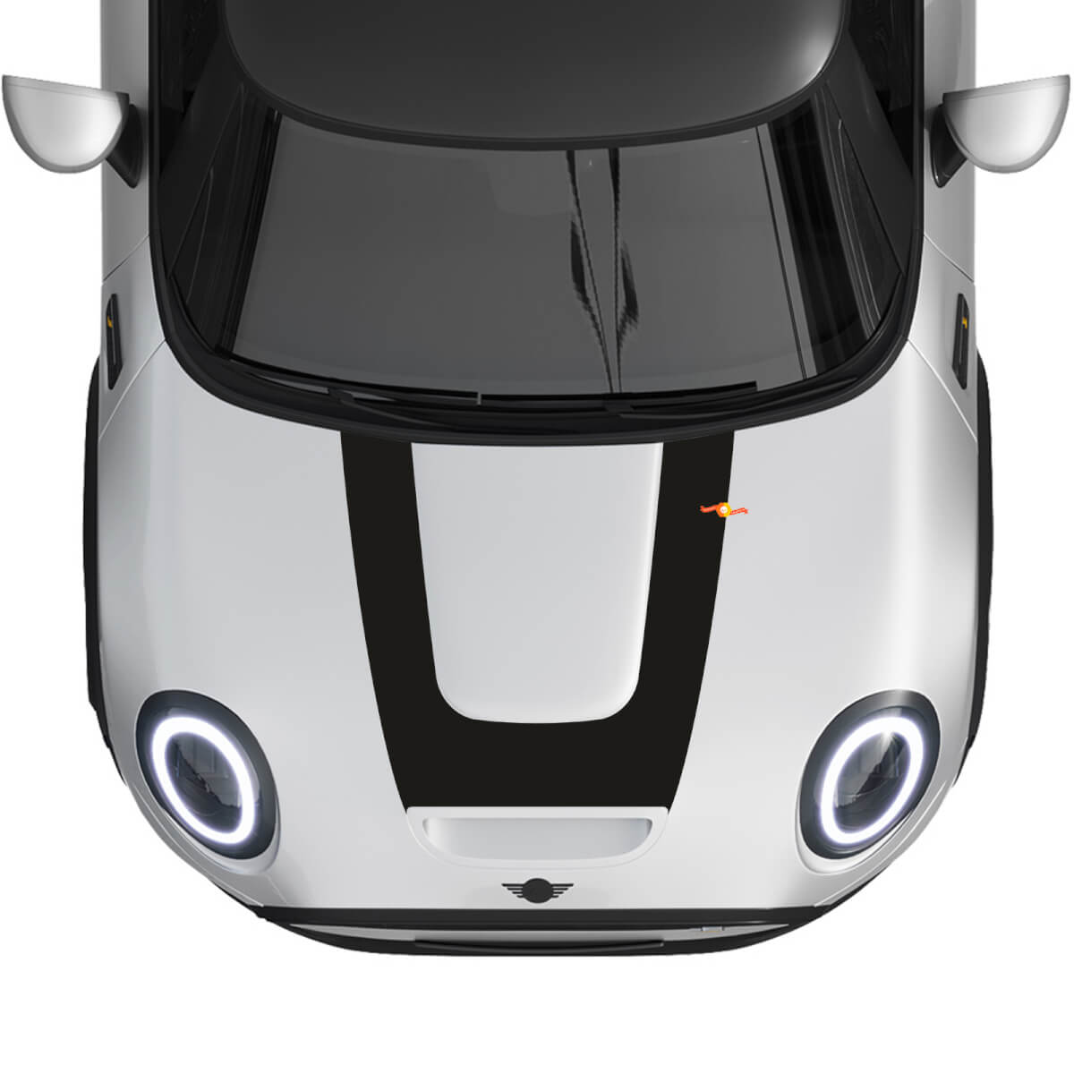 U-Stijl Rally Streep Motorkap Vinyl Decal Sticker voor MINI Cooper S 2022-2024