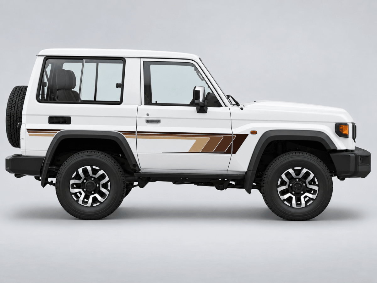 Gradient Zijkatten Vinyl Decal Kit voor Toyota Land Cruiser FJ70 Korte Wielbasis
