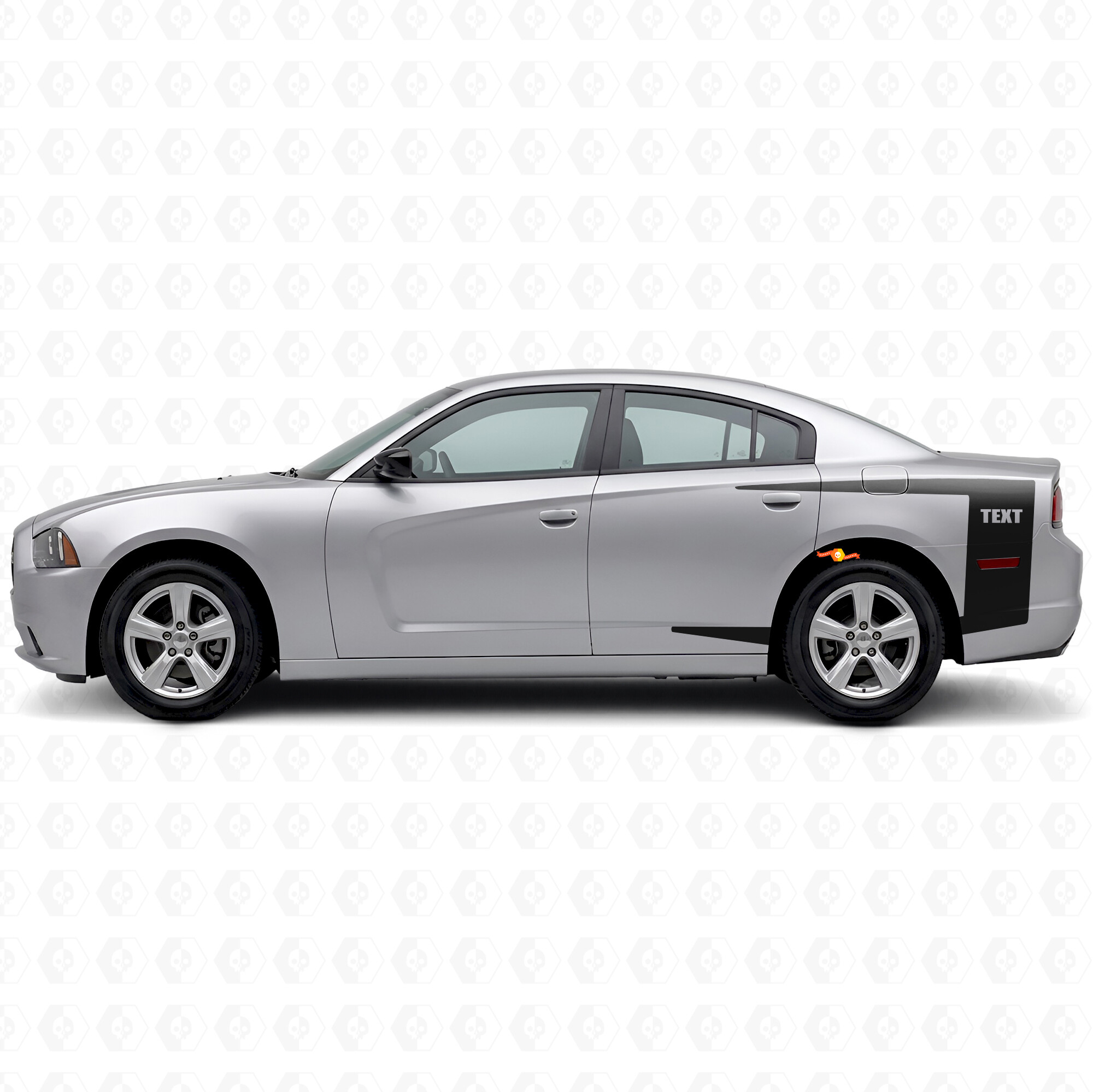 Aangepaste tekst accentstrepen bedzijde vinyl decal sticker voor Dodge Charger 2011-2014
