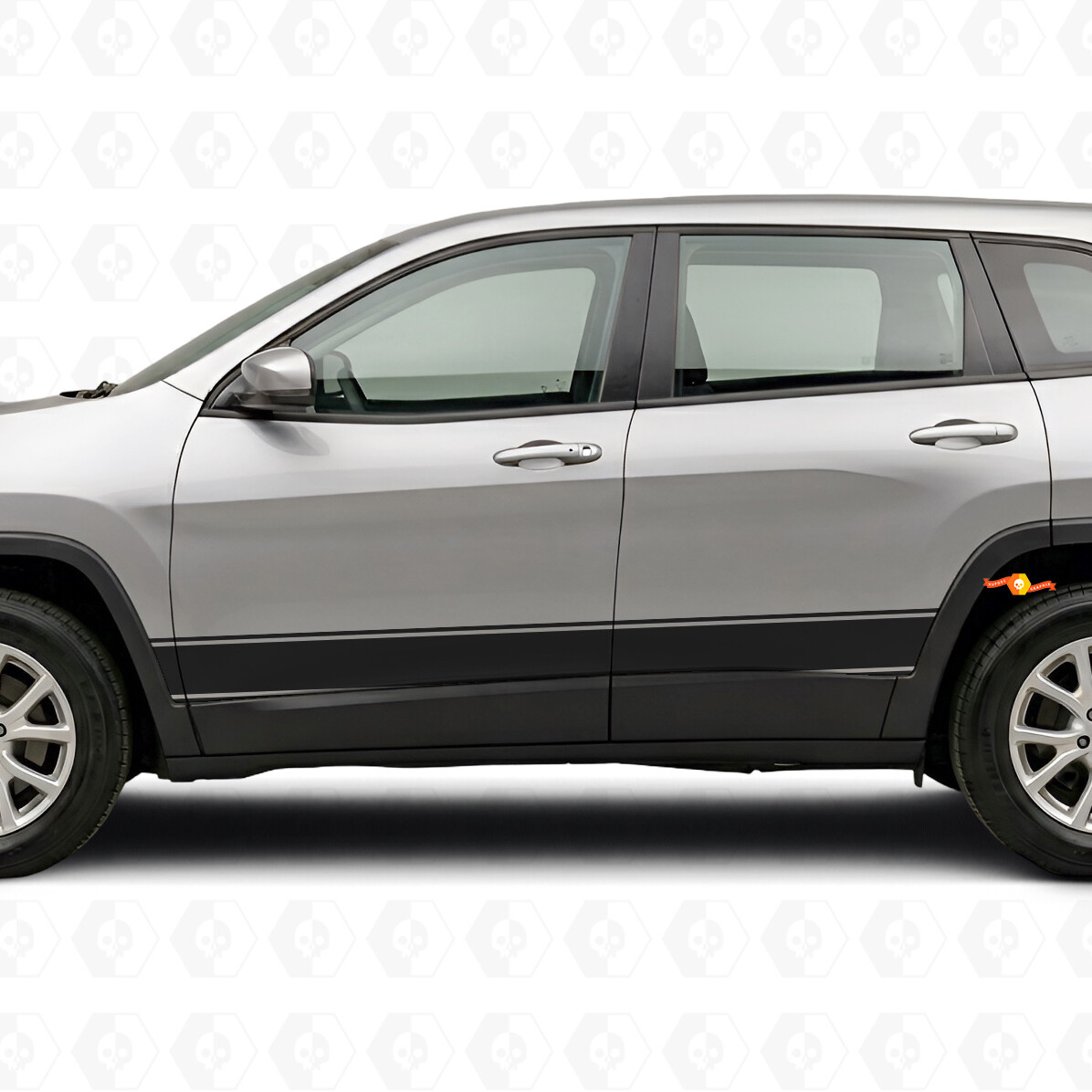 Outline Strepen Zij Vinyl Decal Sticker voor Jeep Cherokee 2014-2023