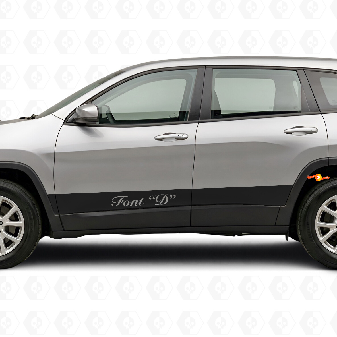 Aangepaste Rechte Strepen Zij Vinyl Decal Sticker voor Jeep Cherokee 2014-2023