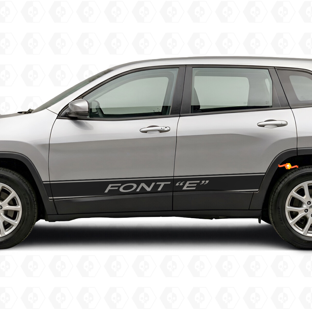Aangepaste tekstopmaaksstrepen zij vinyl sticker voor Jeep Cherokee 2014-2023