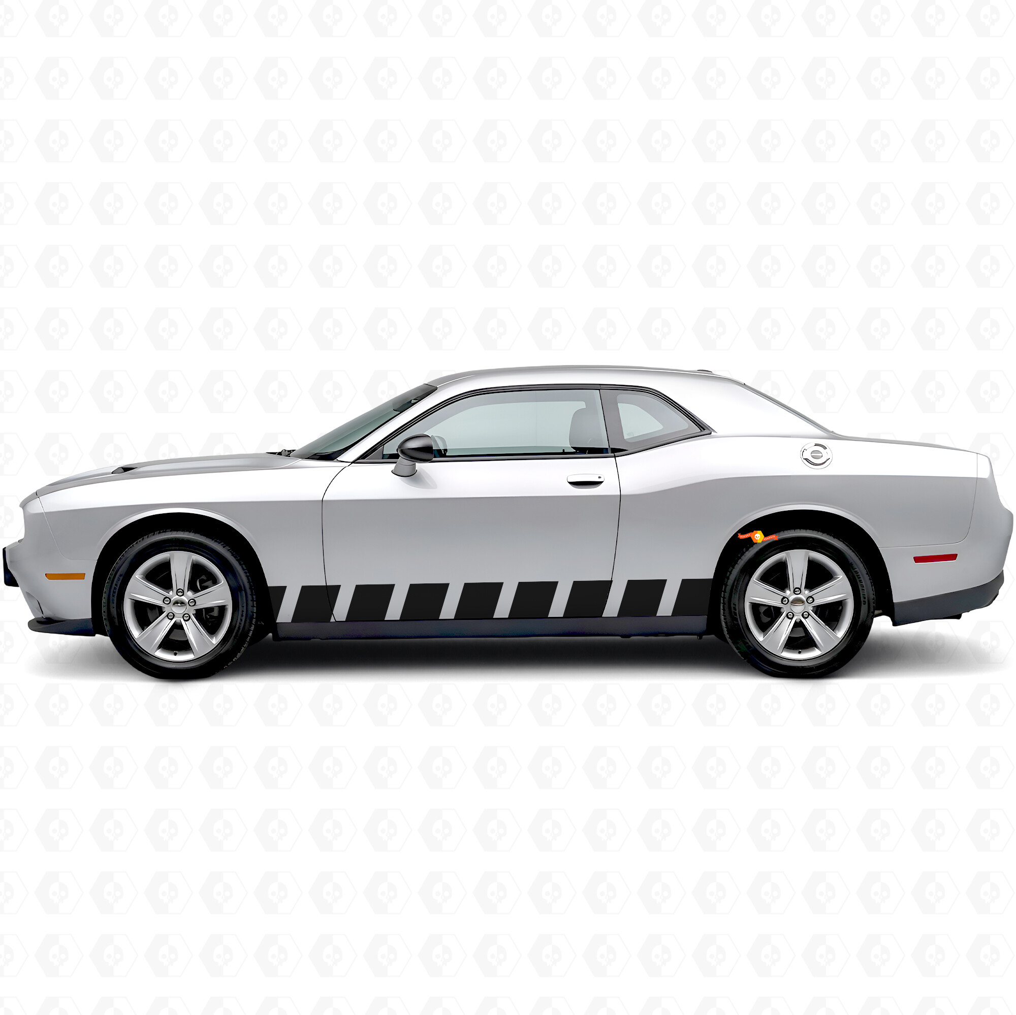 Blockstijl Strepen Zij Vinyl Decal Sticker voor Dodge Challenger