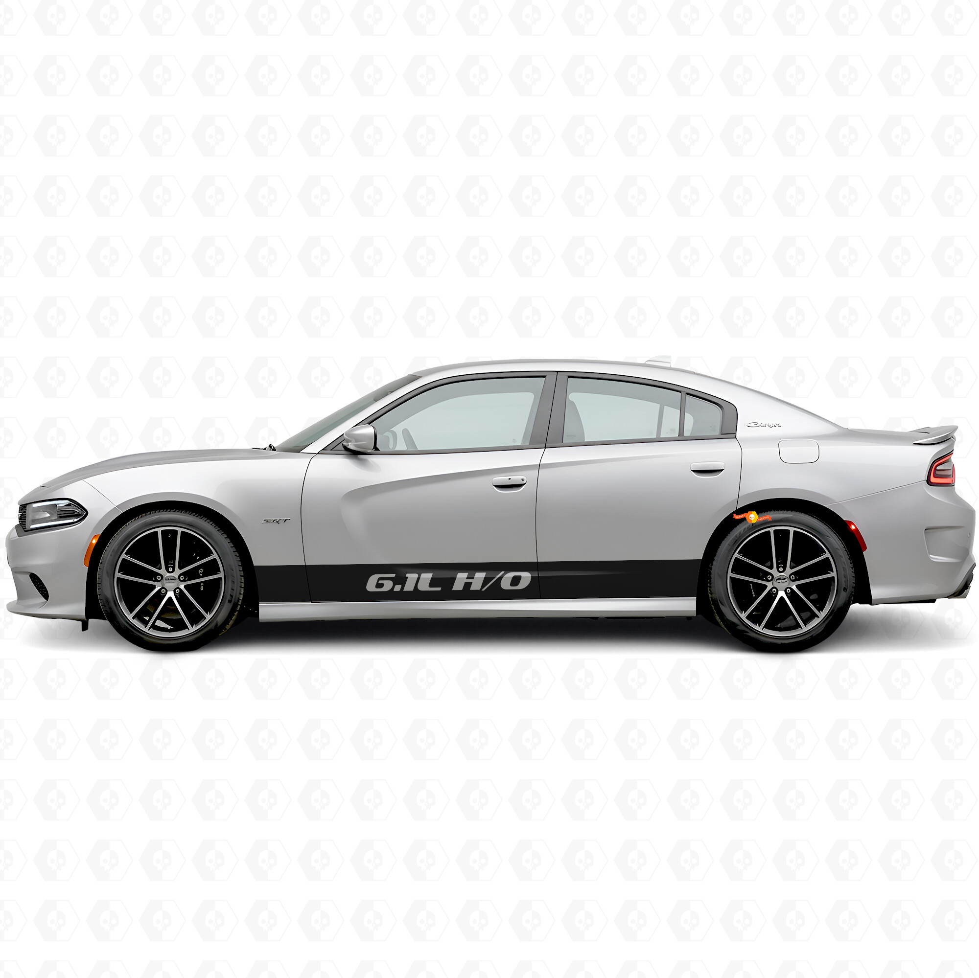6.1L H/O Rechte Strepen Zijvinyl Sticker voor Dodge Charger 2015-2026