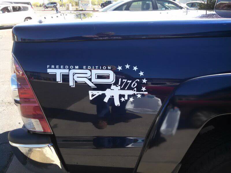 TRD Style Freedom Edition 1776 Zijbed Vinyl Decal Set voor Toyota Tacoma