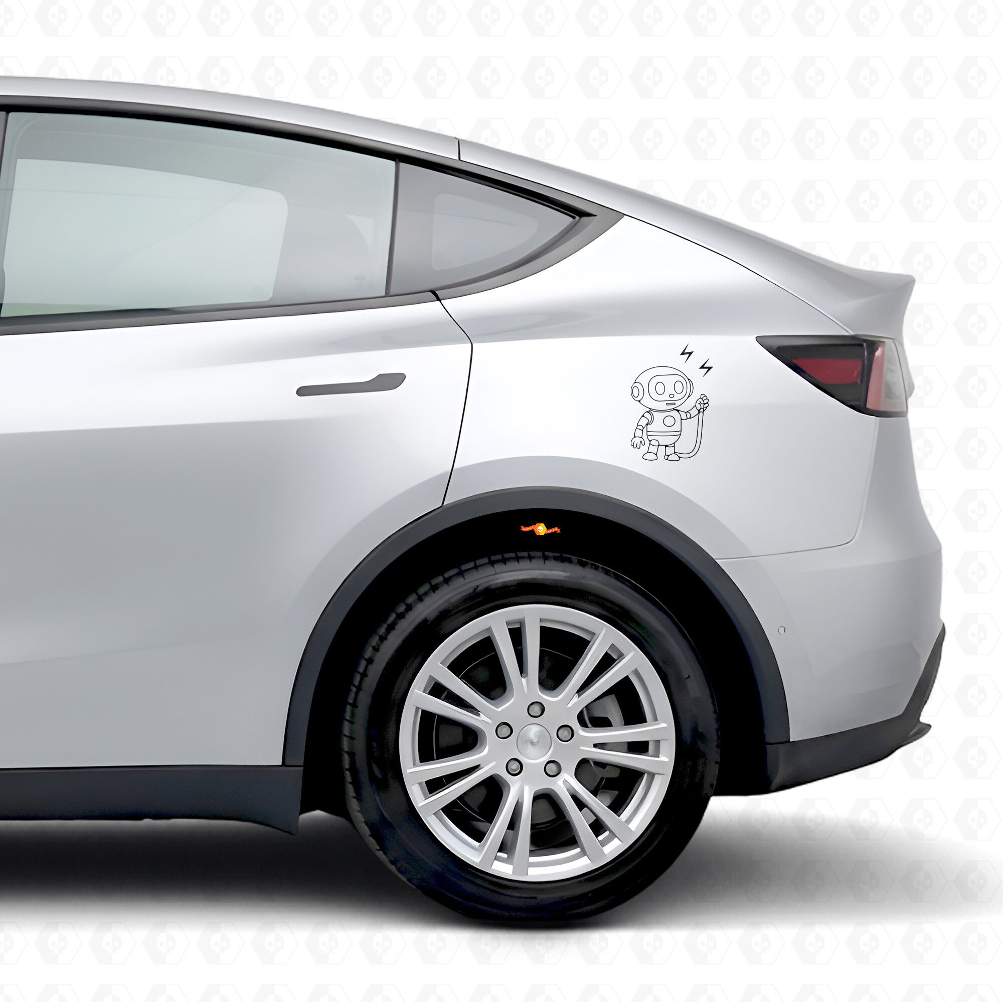 Oplaadrobot Zijvinyl Sticker voor Tesla Model Y