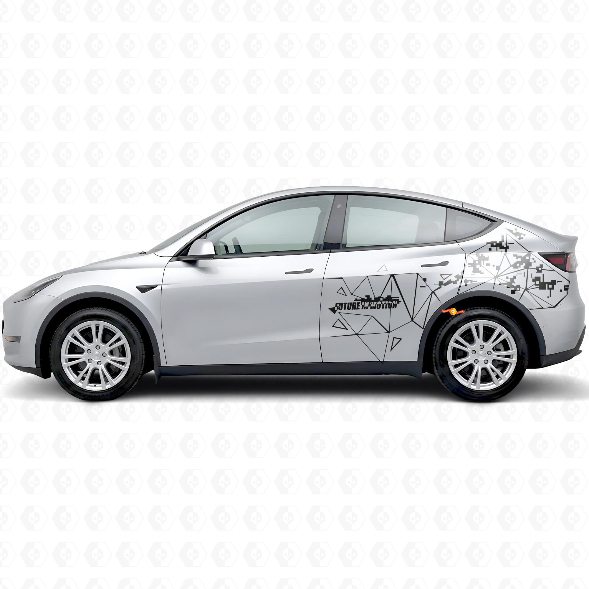Future In Motion Triangle Style Zijkant Vinyl Decal Sticker voor Tesla Model Y