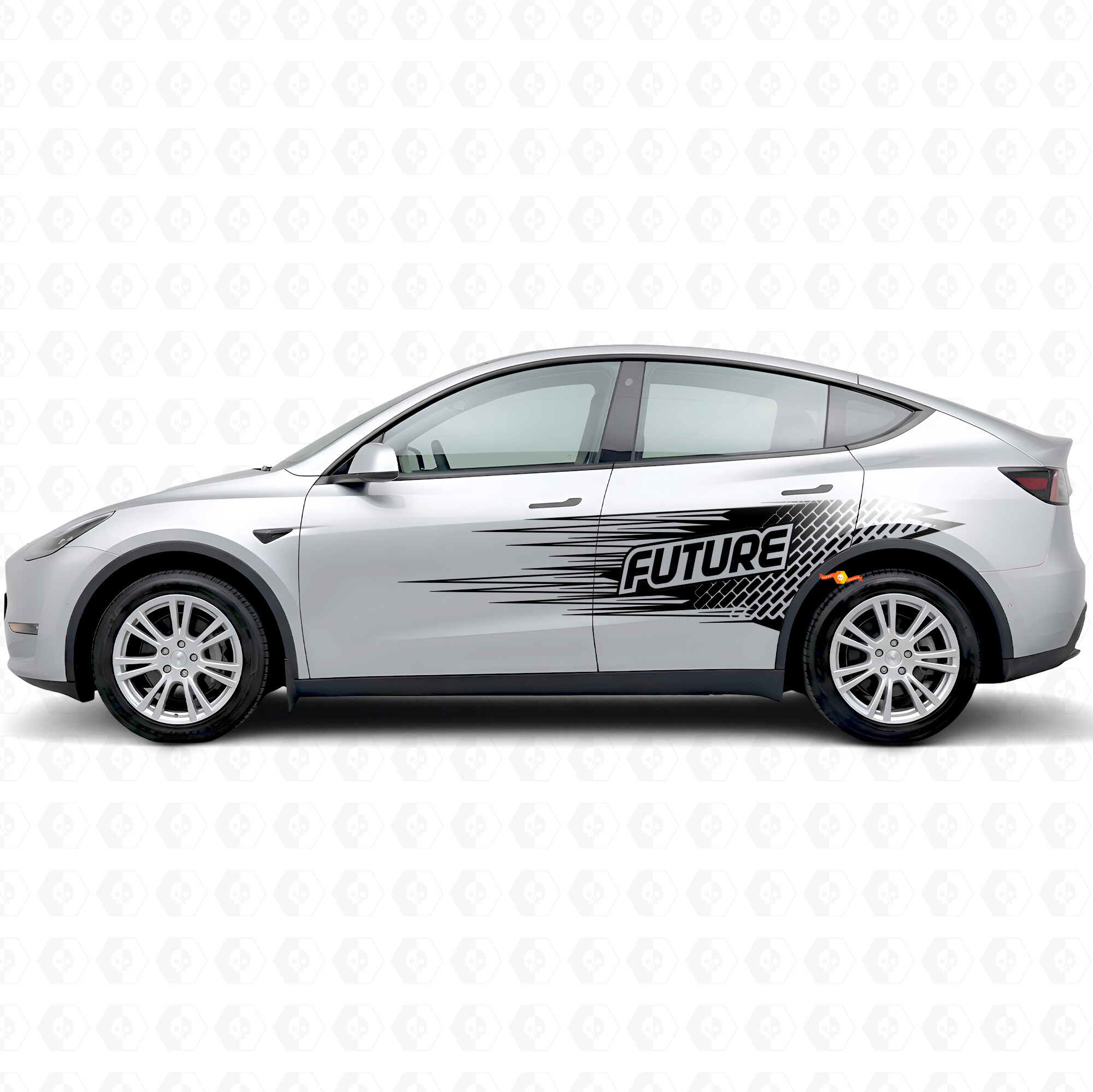 "Future" Lettering Electro-stijl Zij Vinyl Sticker voor Tesla Model Y