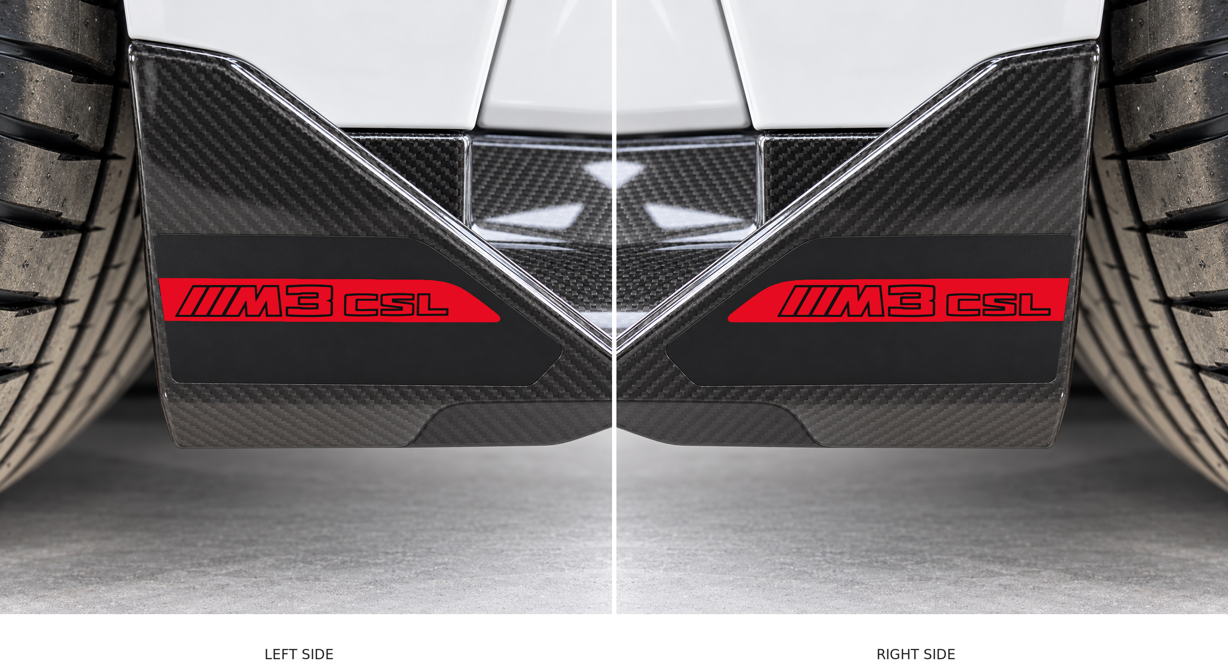 2 stuks voor BMW M3 CSL Front Splitter Vinyl Decal Sticker Set voor BMW M3 CSL 2024