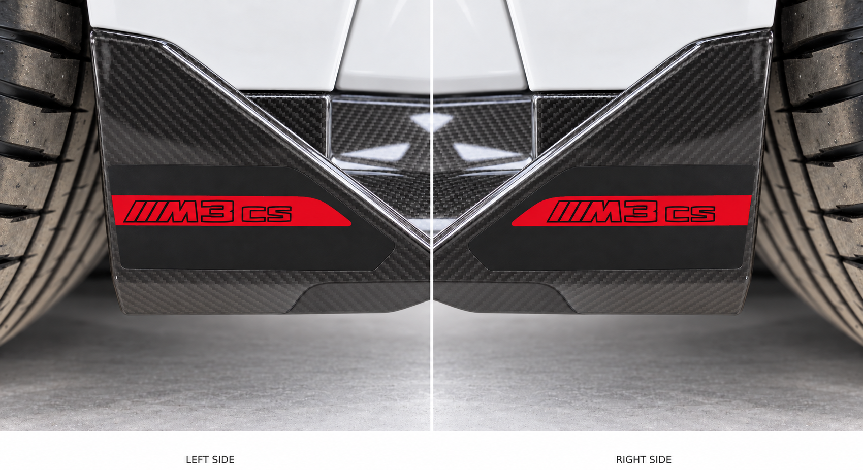 2 stuks voor BMW M3 CSL Voorste Splitter Vinyl Decal Sticker Set voor BMW M3 CS 2024