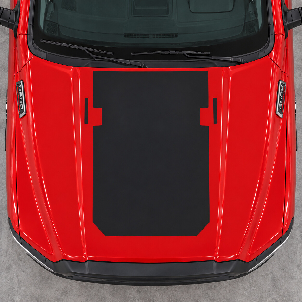 Trail Notch Blackout Motorkap Vinyl Decal Sticker voor RAM 2500 2021-2026