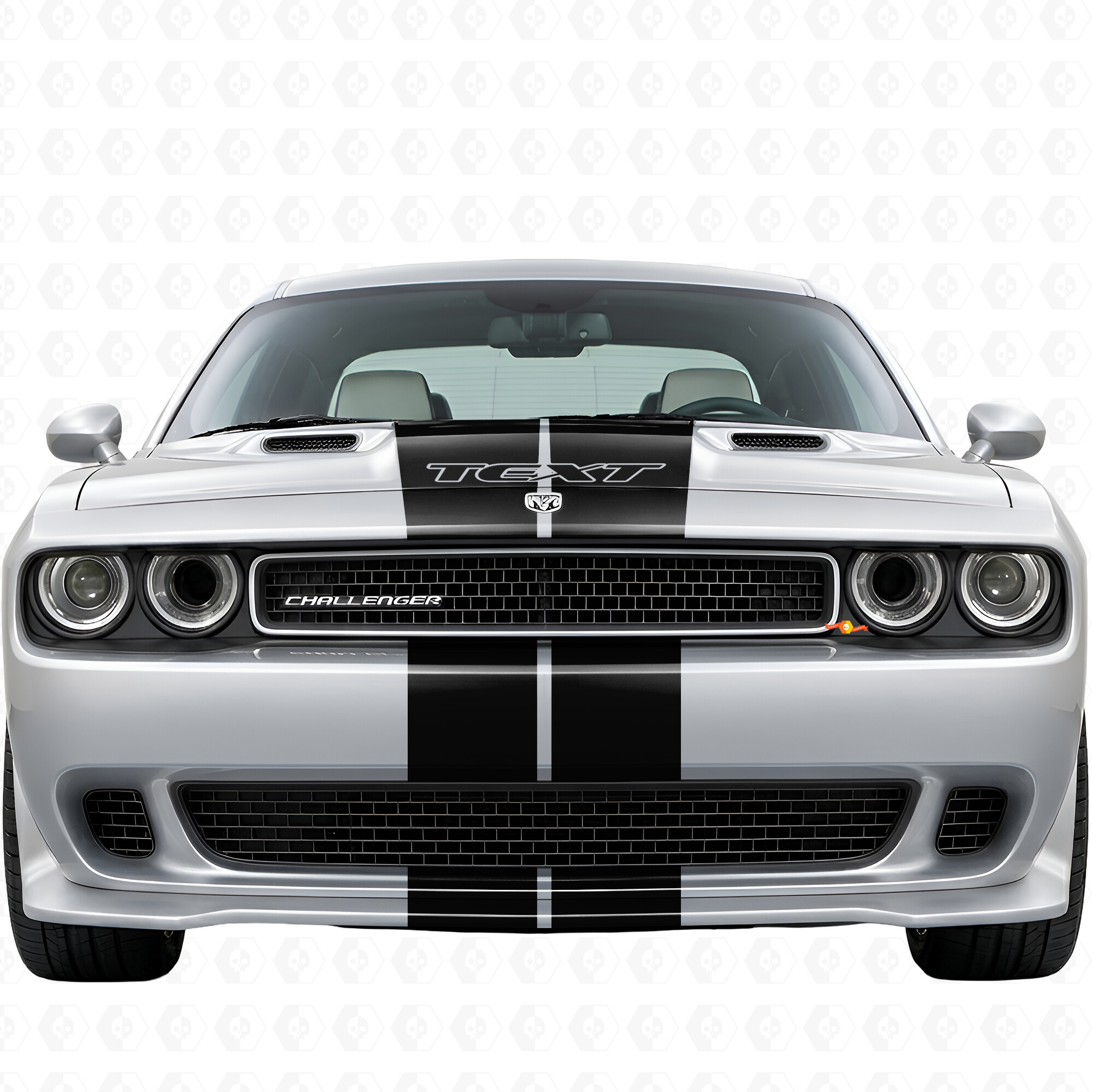 Dubbele Strepen met Aangepaste Tekst Volledige Kit Vinyl Decal Sticker voor Dodge Challenger 2008-2014
