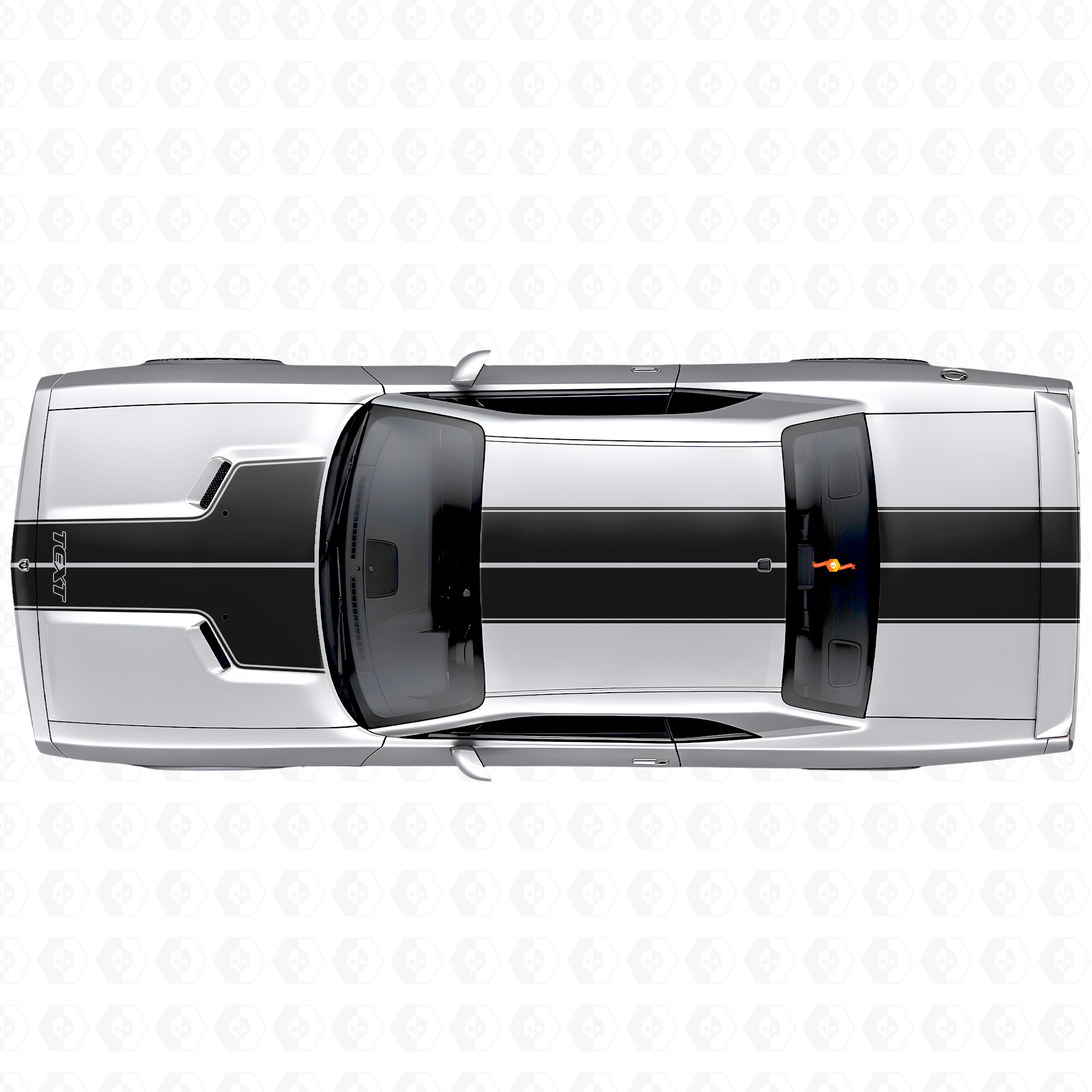 Dubbele aangepaste omlijning strepen motorkap dak kofferbak vinyl decal sticker voor Dodge Challenger 2008-2014