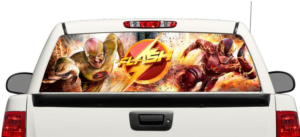 Flash & Reverse-Flash DC Comics Achterraam Vinylsticker voor Vrachtwagens