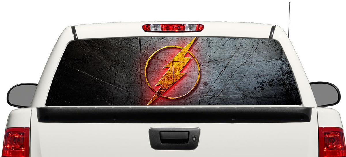 Flash Logo DC Comics Achterruit Vinyl Sticker voor Pick-up Trucks SUV's