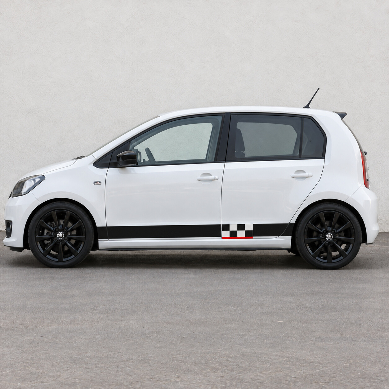 Checker raamsponning zijvinyl decal sticker voor Skoda Citigo