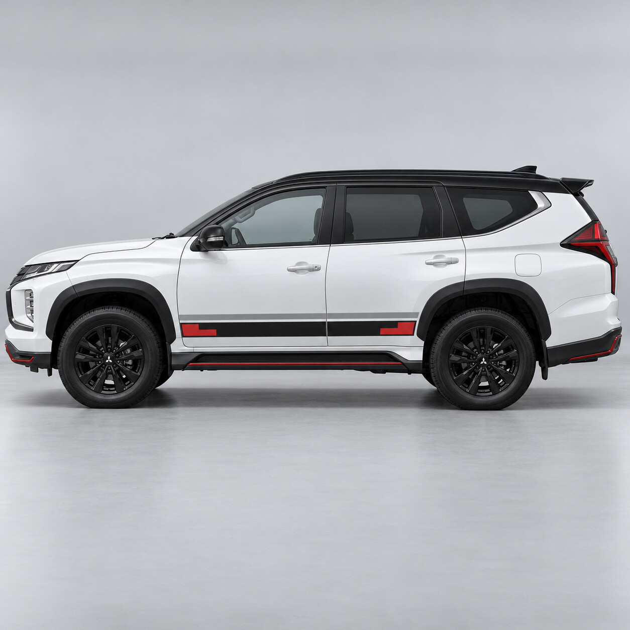 Rally Step Belt Zij Vinyl Decal Sticker voor Mitsubishi Pajero Sport 2019-2024 Facelift