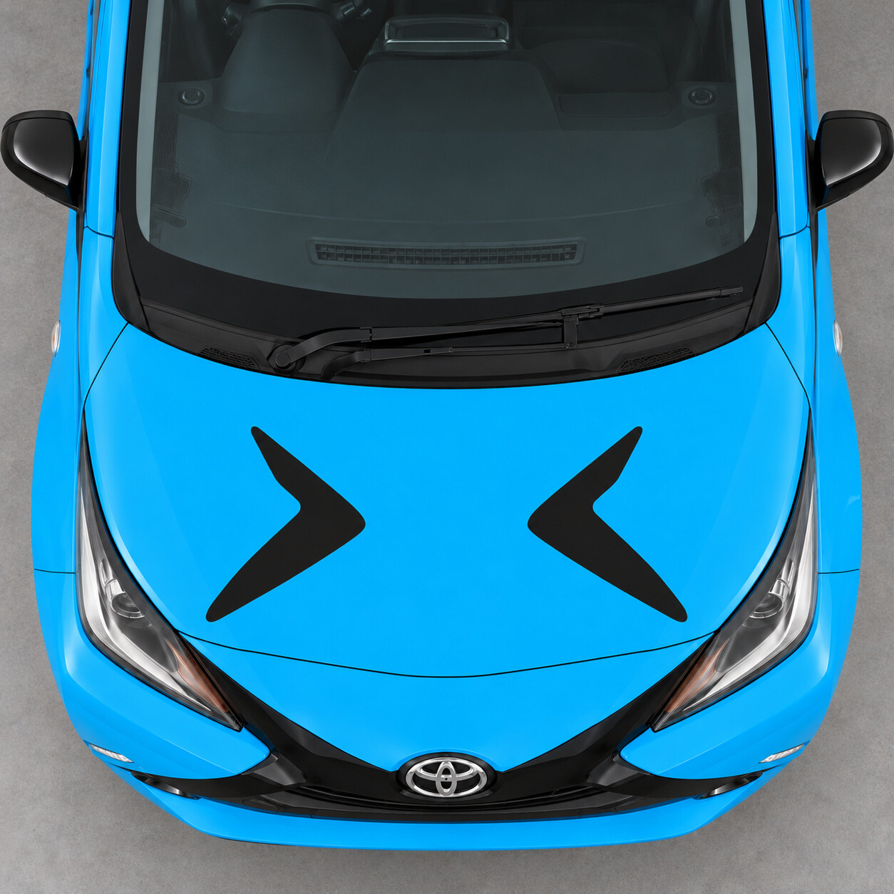 Tegenovergestelde Boemerangs Motorkap Vinyl Decal Sticker voor Toyota Aygo AB40 2014-2018 Pre-Facelift