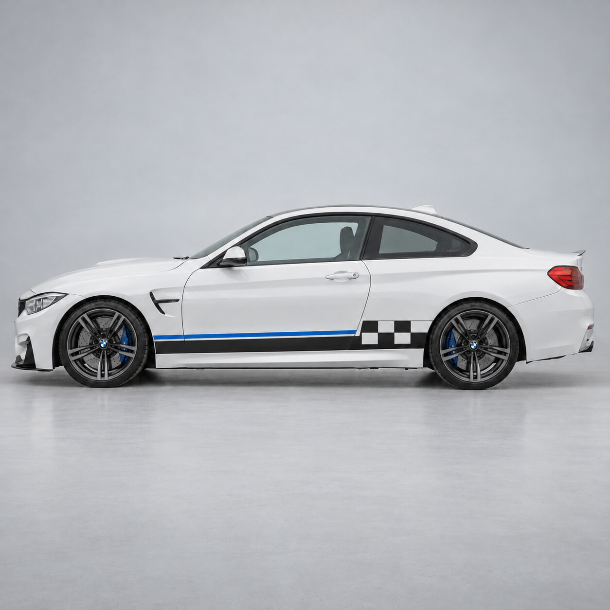 Checker Bridge F82 Coupe Pre-Facelift Zijkant Vinyl Decal Sticker voor BMW M4 2015-2017