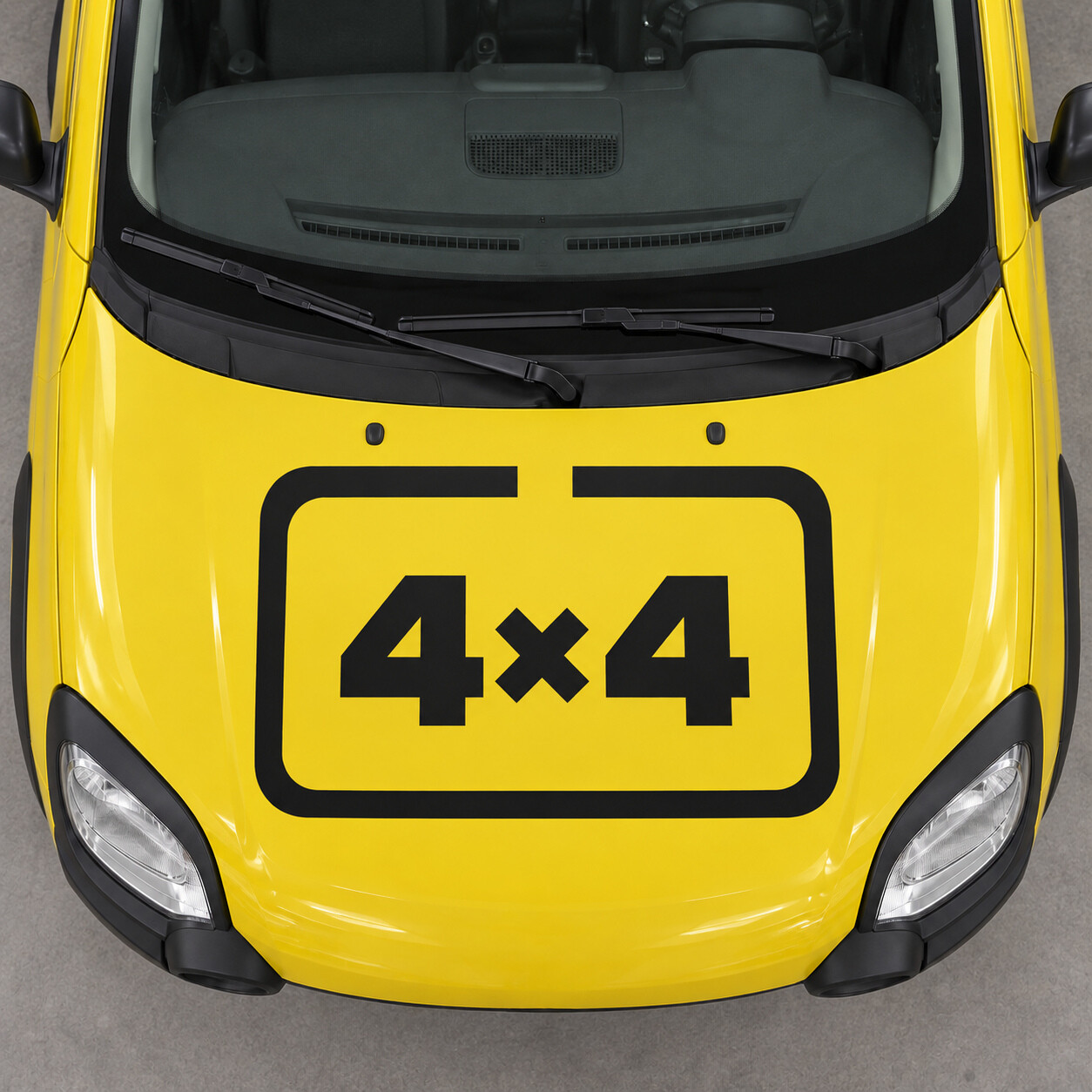 Four Square 4x4 Motorkap Vinyl Decal Sticker voor Fiat Panda Cross 319 2014