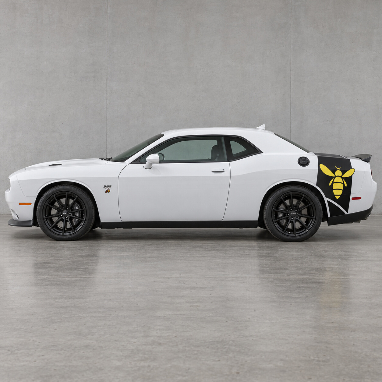 Vinylsticker met vleugelstaartband smal lichaam zijklep voor Dodge Challenger 2023