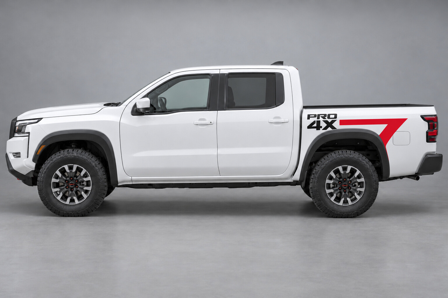 Gestapelde PRO-4X Crew Cab Korte Bak Zijwand Vinyl Decal Sticker voor Nissan Frontier 2024
