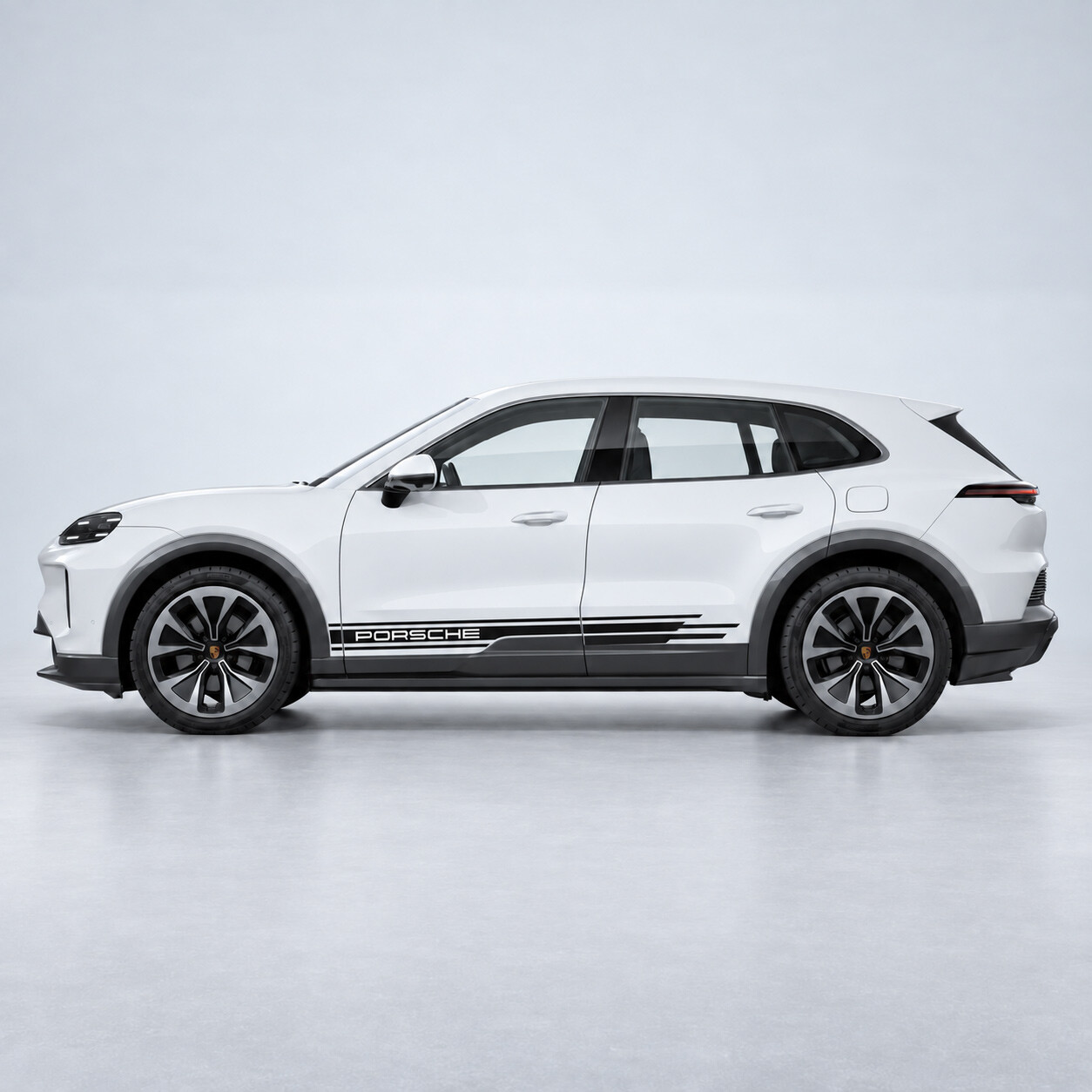Sportstijl strepen zij vinyl decal sticker voor Porsche Cayenne Electric