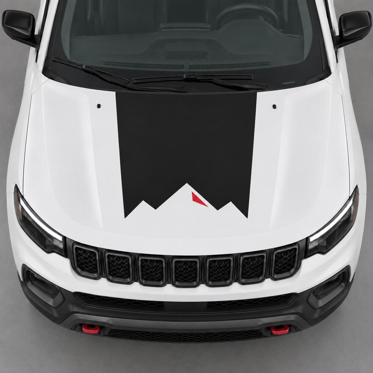 Ridge Cut Motorkap Vinyl Decal Sticker voor Jeep Compass III (J4U) 2025-heden