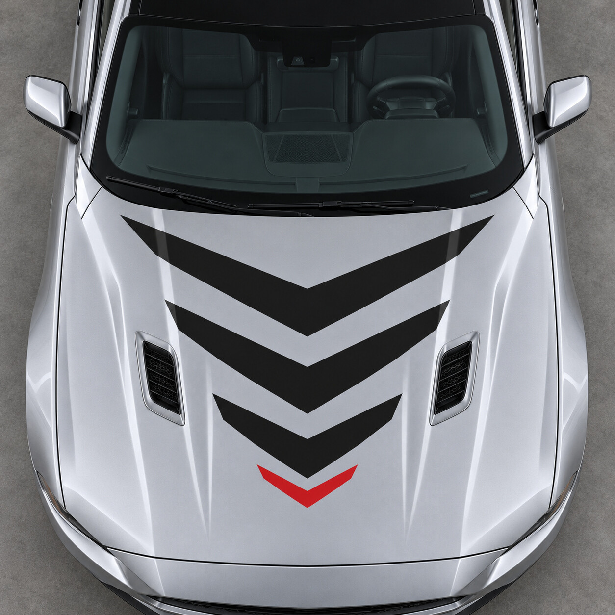 Sonic Chevron Mach 1 Motorkap Vinyl Decal Sticker voor Ford Mustang 2021