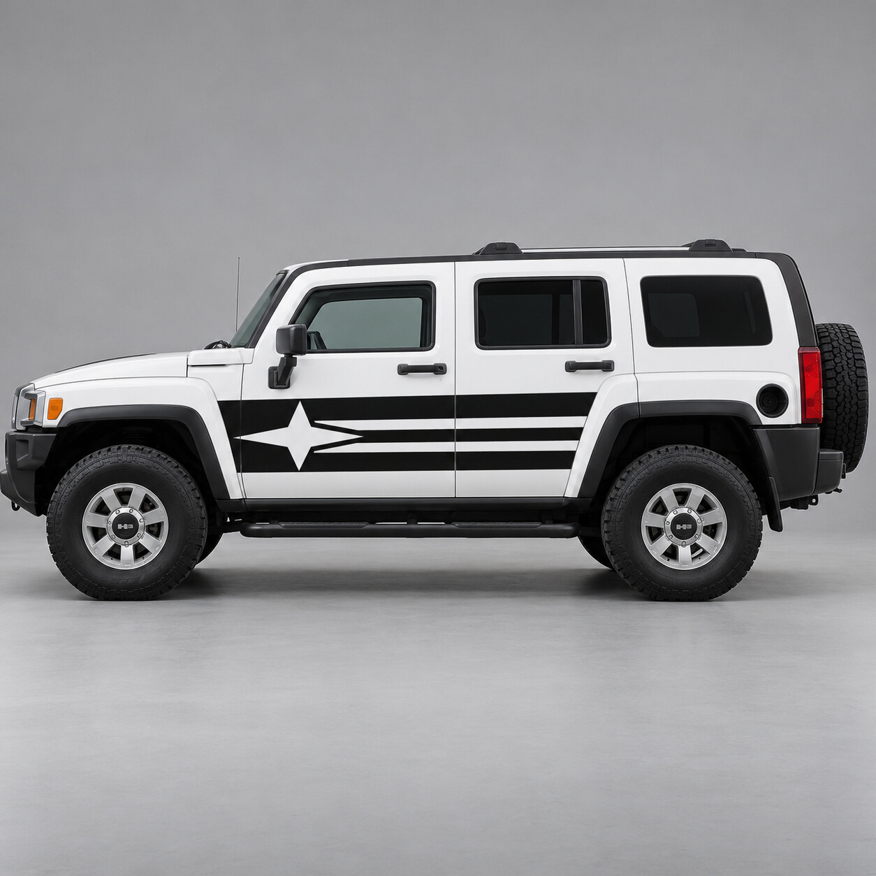 Kompasrichting zijsticker vinyl decal voor Hummer H3 2009