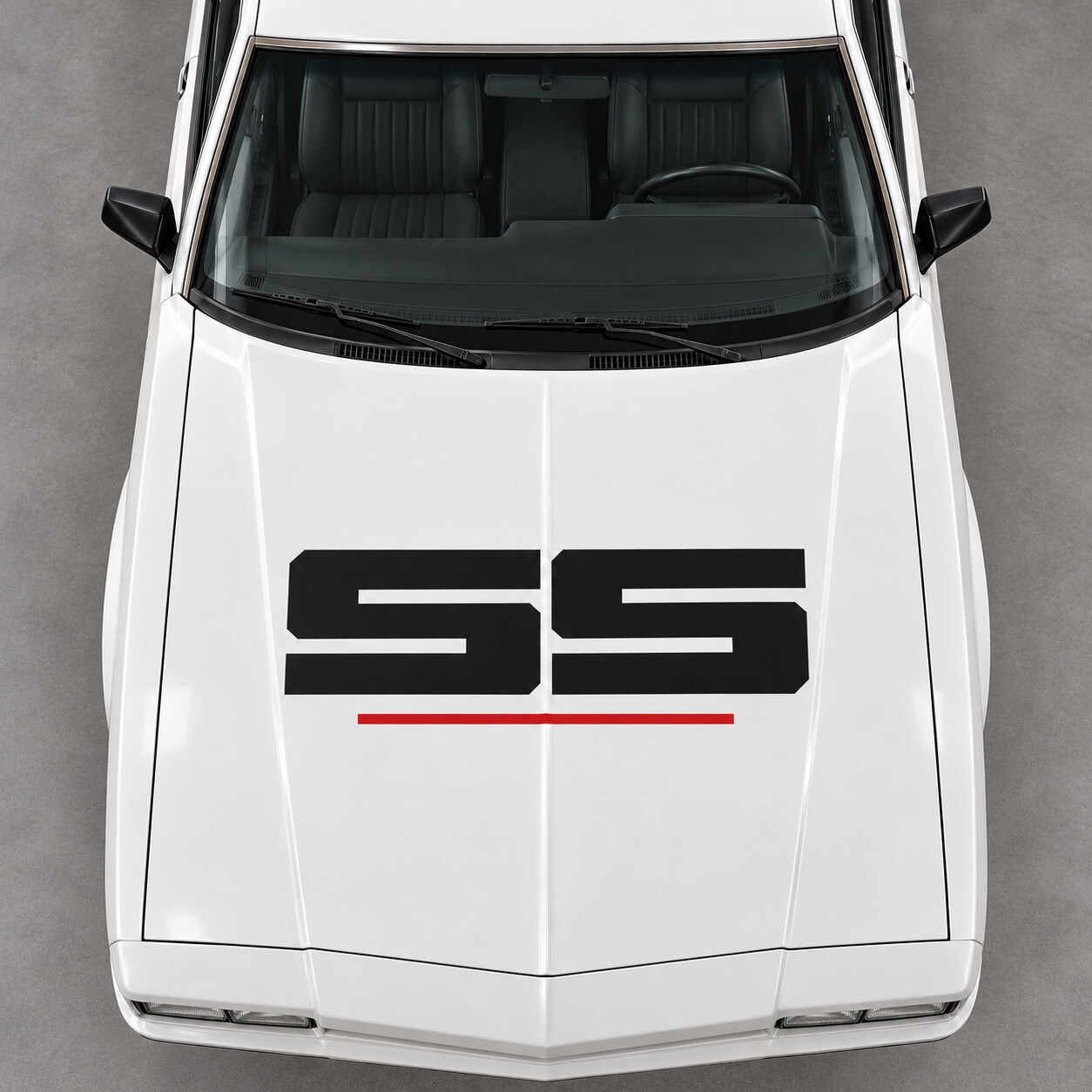 Squared SS Motorkap Vinyl Decal Sticker voor Chevrolet Monte Carlo SS Sport Coupe (niet-Aerocoupe) 1986