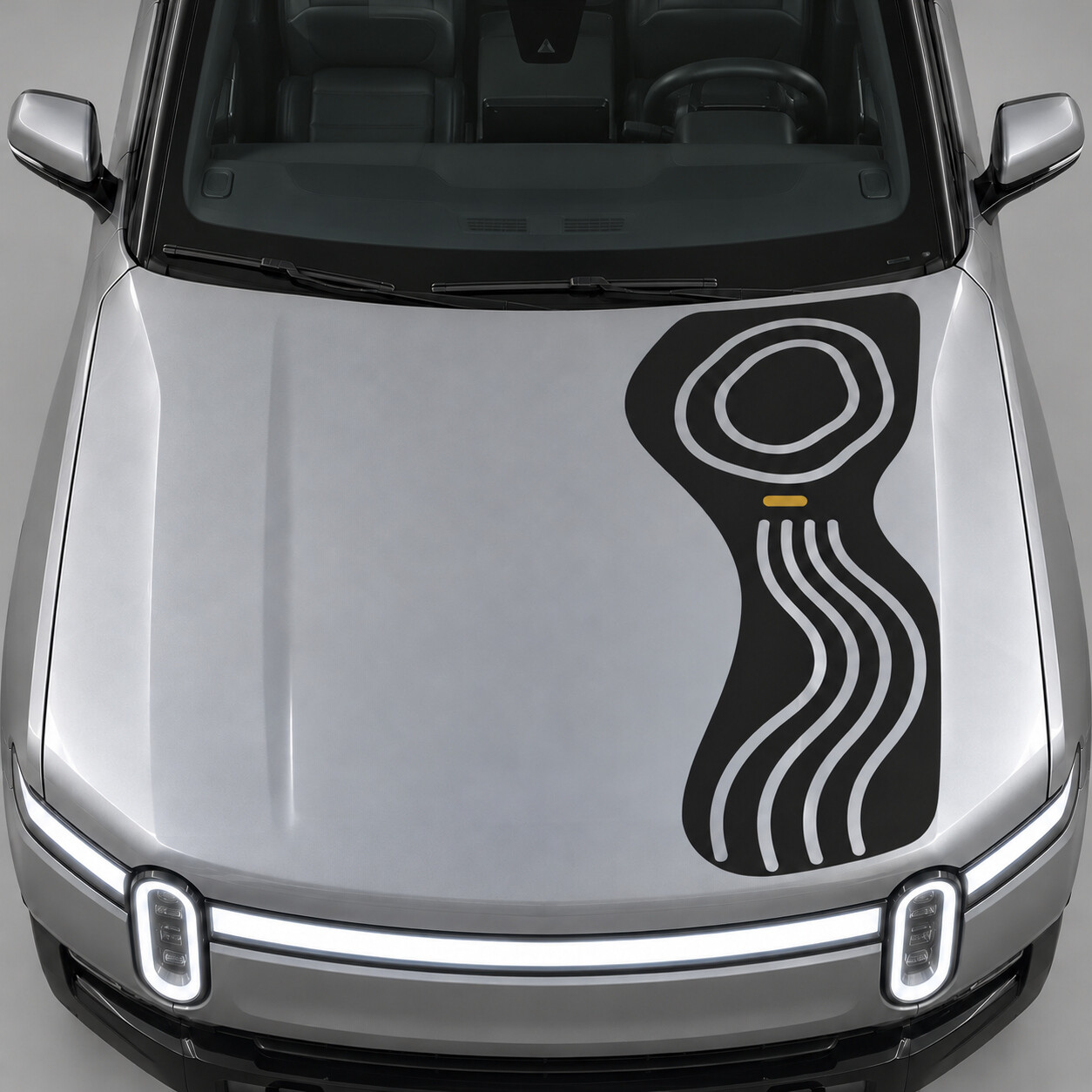 Contour Spine Motorkap Vinyl Decal Sticker voor Rivian R1T 2022