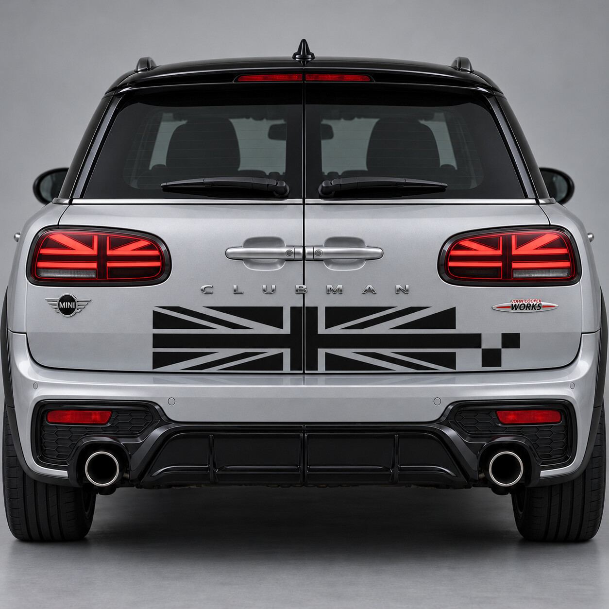 John Cooper Works Union Checker Tailgate Vinyl Sticker voor MINI Clubman 2020
