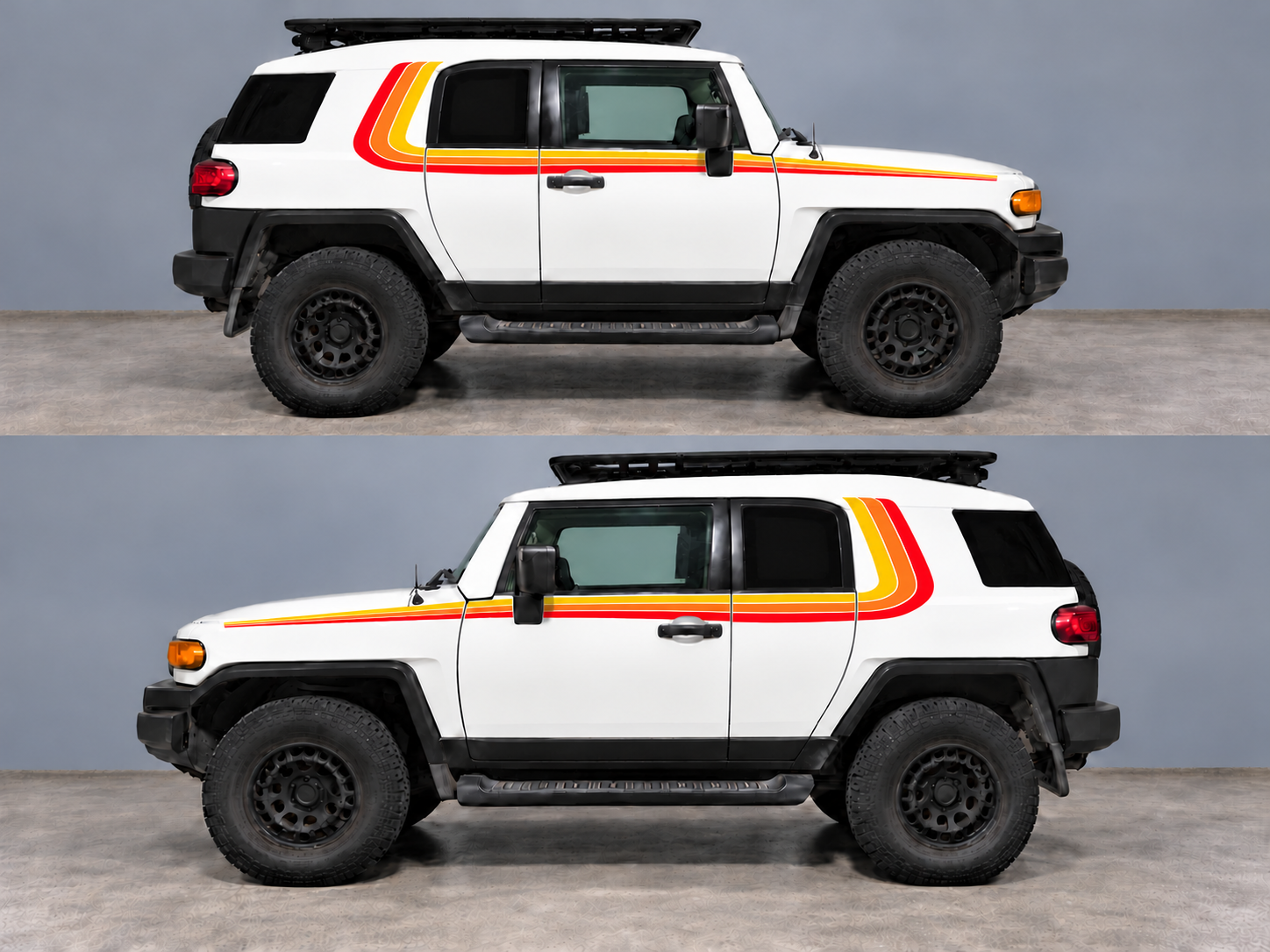 Retro Stijl Strepen Zijgraphics Zij Vinyl Decal Sticker voor Toyota FJ Cruiser
