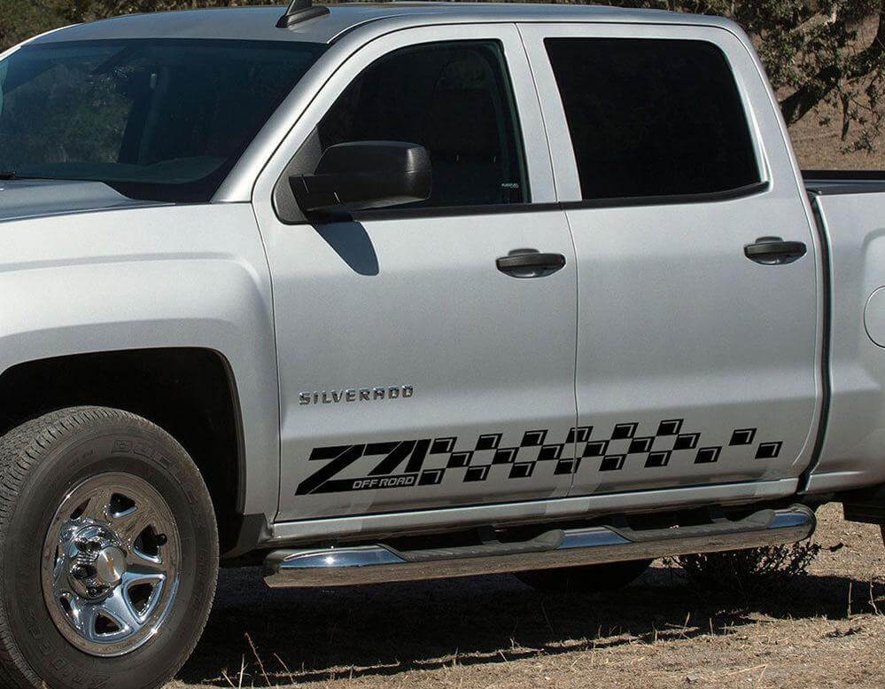 Chevrolet Silverado Z71 zijstrepen grafiek Sticker Decal deurpaneel 2