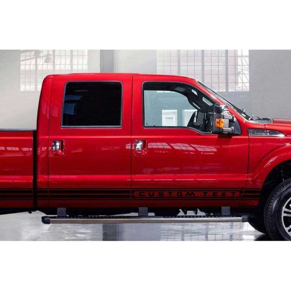 Maatwerk Lettering Zijstrip Vinyl Decal Set voor Musclecar F-250 Super Duty