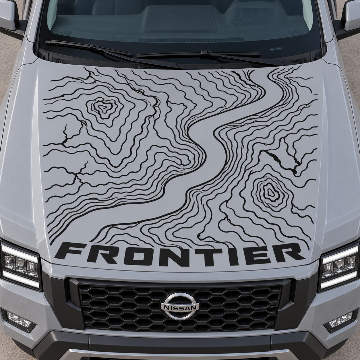 Rivercut SV motorkap vinyl decal sticker voor Nissan Frontier 2022