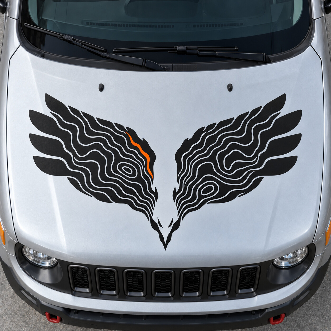 Hawk Ravine Trailhawk Motorkap Vinyl Decal Sticker voor Jeep Renegade Trailhawk BU 2015–2018