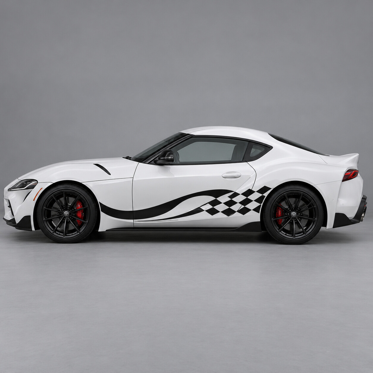 Checker Recoil Strepen Zij Vinyl Decal Sticker voor Toyota GR Supra 3.0 Premium A90 2020–2026