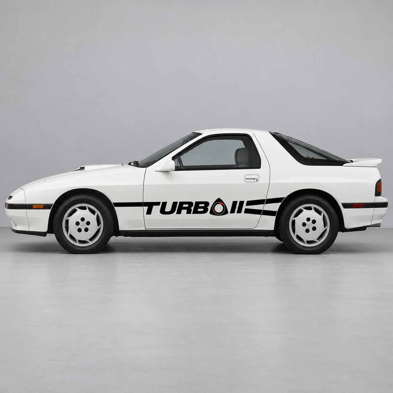 Rotary Turbo Ribbon Strepen Zijvinyl Decal Sticker voor Mazda RX-7 Turbo II FC Serie 4 Tweezits Coupé 1987